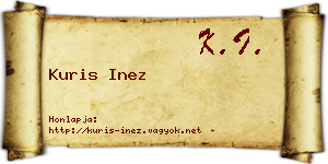 Kuris Inez névjegykártya